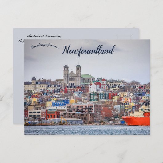 セントジョンズ・ニューファンドランド・カナダ港 ポストカード (正面/裏面)
