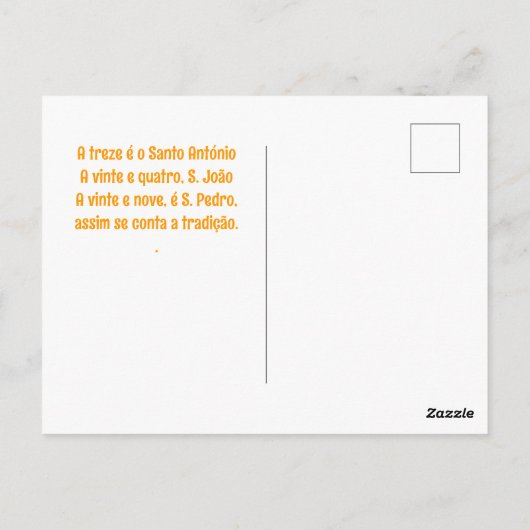 セントジョンポルトガルフェスタネイバーホテル ポストカード (裏面)