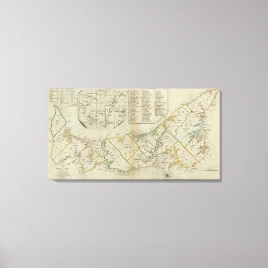 セントジョン島の地図 キャンバスプリント (正面)