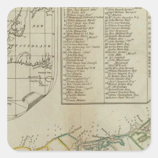 セントジョン島の地図 スクエアシール (正面)