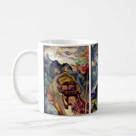 セントジョージおよびドラゴンのおとぎ話のマグ コーヒーマグカップ (左)