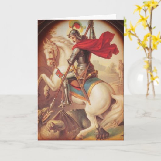 セントジョージおよびドラゴン カード (黄色い花)