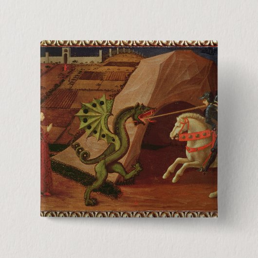 セントジョージおよびドラゴン、c.1439-40 缶バッジ (正面)