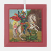 セントジョージがプリンセスを救う ガラスオーナメント (正面)