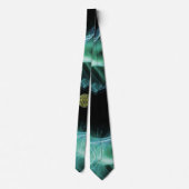 セントジョージとドラゴンブルーグリーンのフラクタル渦巻き ネクタイ (裏面)