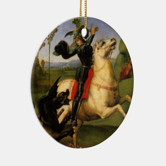 セントジョージによってはドラゴンのファインアートが戦います セラミックオーナメント (右)