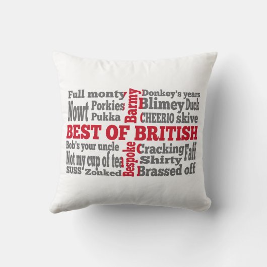 セントジョージのクロス国旗に描かれた英語のスラング クッション (裏面)
