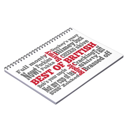 セントジョージのクロス国旗に描かれた英語のスラング ノートブック (左側)