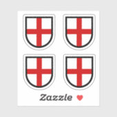 セントジョージのシールド – 4アップコンター シール (シート)