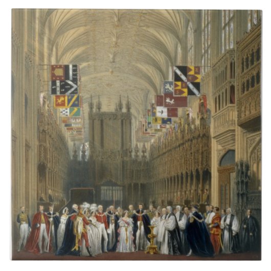 セントジョージのチャペル1838年のインテリア(色のlitho タイル (正面)