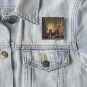 セントジョージのチャペル、Windsorの城、fのインテリア 缶バッジ (インサイチュ)