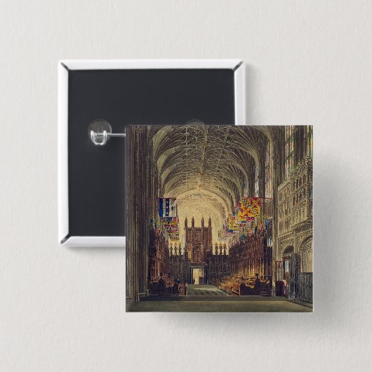 セントジョージのチャペル、Windsorの城、fのインテリア 缶バッジ (正面&裏面)