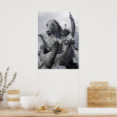 セントジョージのポスタープリントでドラゴンのスラッシュ ポスター (キッチン)