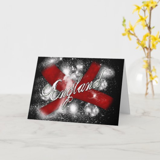 セントジョージの日の挨拶状のEnlandの旗の英語 カード (黄色い花)