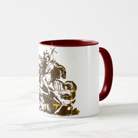 セントジョージは私達のためにドラゴンの殺害者、祈ります マグカップ (正面右)