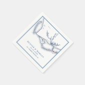 セントジョージアイランドFLの地図エレガントネイビー結婚ブルー スタンダードカクテルナプキン (角)