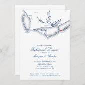 セントジョージアイランドFLマップエレガントリハーサルディナー 招待状 (正面/裏面)