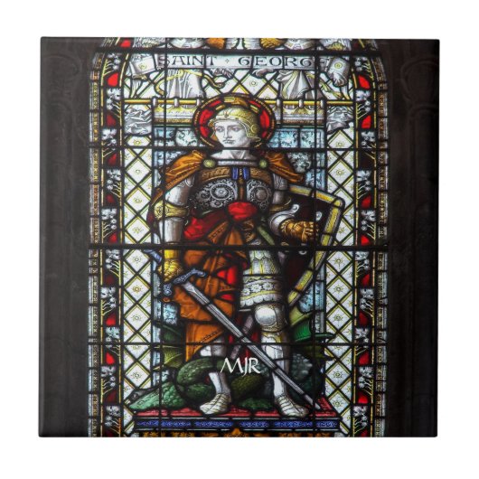 セントジョージステンドグラスウィンドウ-モノグラム タイル (正面)
