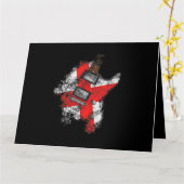 セントジョージズデイギターイングランド国旗ミュージシャン カード (黄色い花)