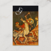 セントジョージズバトルドラゴンモノグラムブラック紙 名刺 (裏面)