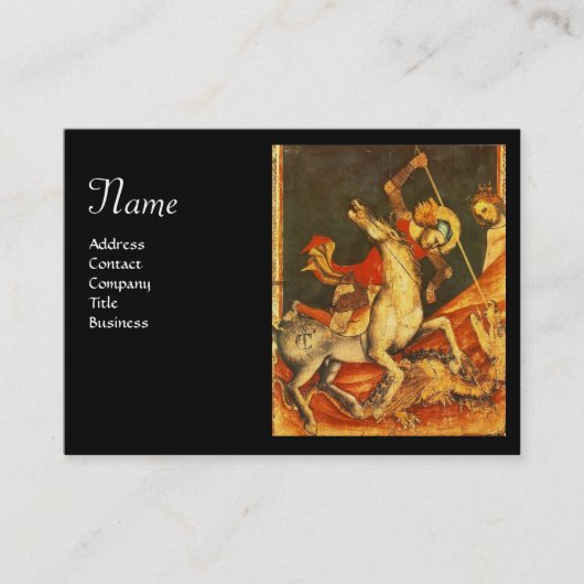 セントジョージズバトル&ドラゴンモノグラム金ゴールドブラック 名刺 (正面)