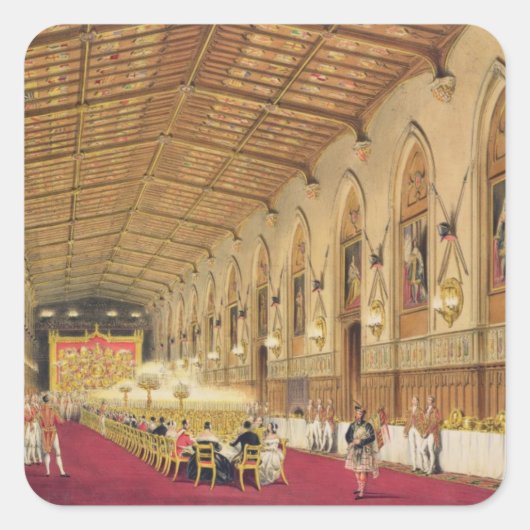 セントジョージズホール，ウィンザー城， 1838 (色が点灯 スクエアシール (正面)