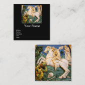 セントジョージドラゴンとプリンセスブラック スクエア名刺 (正面/裏面)