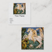 セントジョージドラゴンとプリンセスホワイトパール スクエア名刺 (正面/裏面)