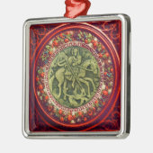 セントジョージドラゴンブロンズフローラクラウン メタルオーナメント (左)