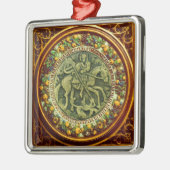 セントジョージドラゴンブロンズフローラクラウン メタルオーナメント (左)