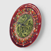 セントジョージドラゴンブロンズフローラクラウン ラージ壁時計 (傾斜)