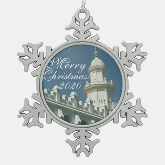 セントジョージユタの寺院のオーナメント スノーフレークピューターオーナメント (正面)