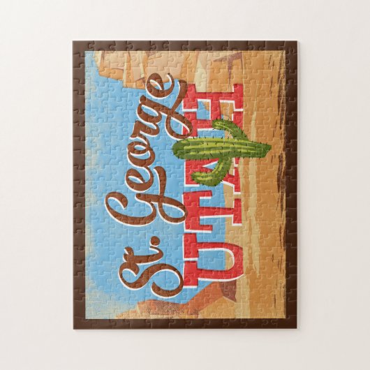 セントジョージユタの漫画デザートヴィンテージ旅行 ジグソーパズル (縦)