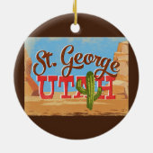 セントジョージユタの漫画デザートヴィンテージ旅行 セラミックオーナメント (裏面)