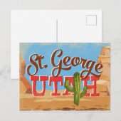 セントジョージユタの漫画デザートヴィンテージ旅行 ポストカード (正面/裏面)