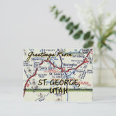 セントジョージユタヴィンテージの地図 ポストカード (スタンド正面)
