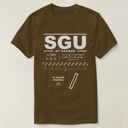セントジョージリージョナル空港 SGU Tシャツ (デザイン正面)