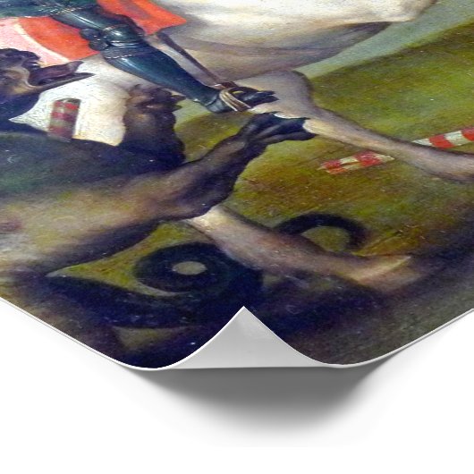 セントジョージ&ザドラゴン絵画ズバイラファエル ポスター (角)