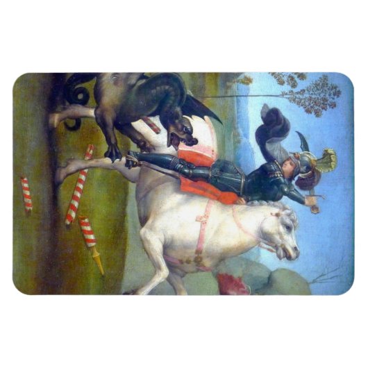 セントジョージ&ザドラゴン絵画ズバイラファエル マグネット (横)