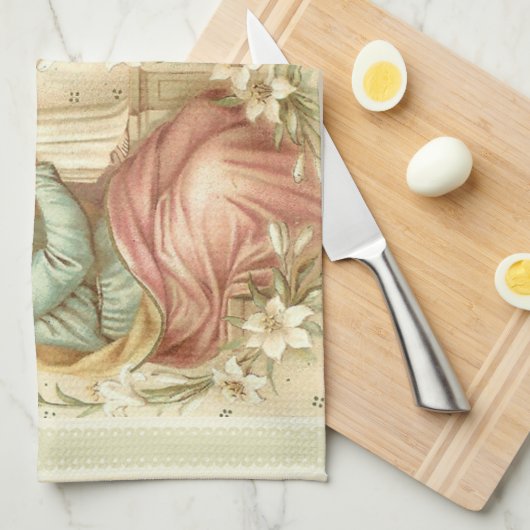 セントジョーゼフおよびイエス・キリストMemorareのカトリック教徒の祈りの言葉 キッチンタオル (四つ折り)