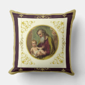 セントジョーゼフおよび子供のイエス・キリストのカトリック教徒 クッション (正面)