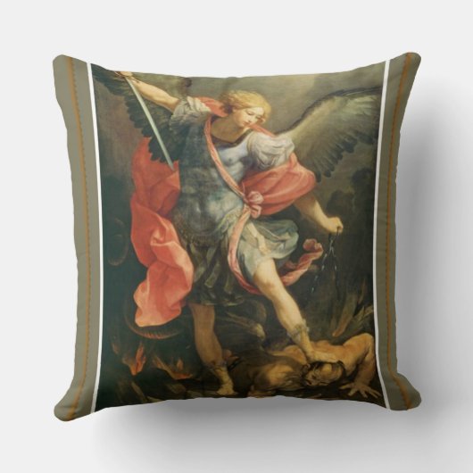 セントジョーゼフのベビーのイエス・キリストセントマイケルの大天使 クッション (裏面)