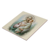 セントジョーゼフの子供のイエス・キリストの伝統的なユリ タイル (側面)