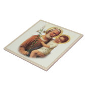 セントジョーゼフの子供のイエス・キリストの伝統的なユリ タイル (側面)