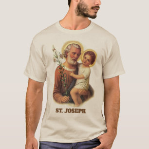 セントジョーゼフの子供のイエス・キリストの伝統的なユリ Tシャツ