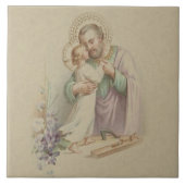 セントジョーゼフの子供のイエス・キリストの伝統的な大工 タイル (正面)