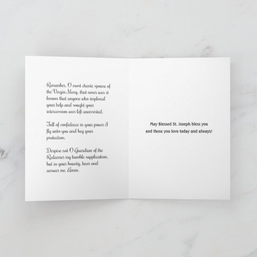 セントジョーゼフの子供のイエス・キリストの赤いバラのヴィンテージ カード (内部)