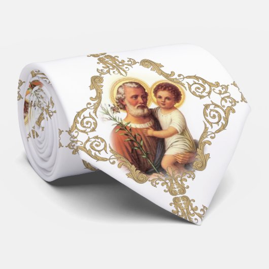 セントジョーゼフの子供のイエス・キリストの金フレーム ネクタイ (ロール)
