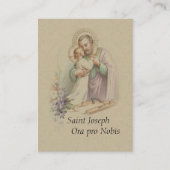 セントジョーゼフの子供のイエス・キリストMemorareの神聖なカード 名刺 (正面)