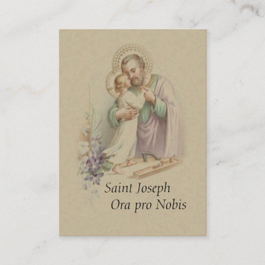 セントジョーゼフの子供のイエス・キリストMemorareの神聖なカード 名刺 (正面)